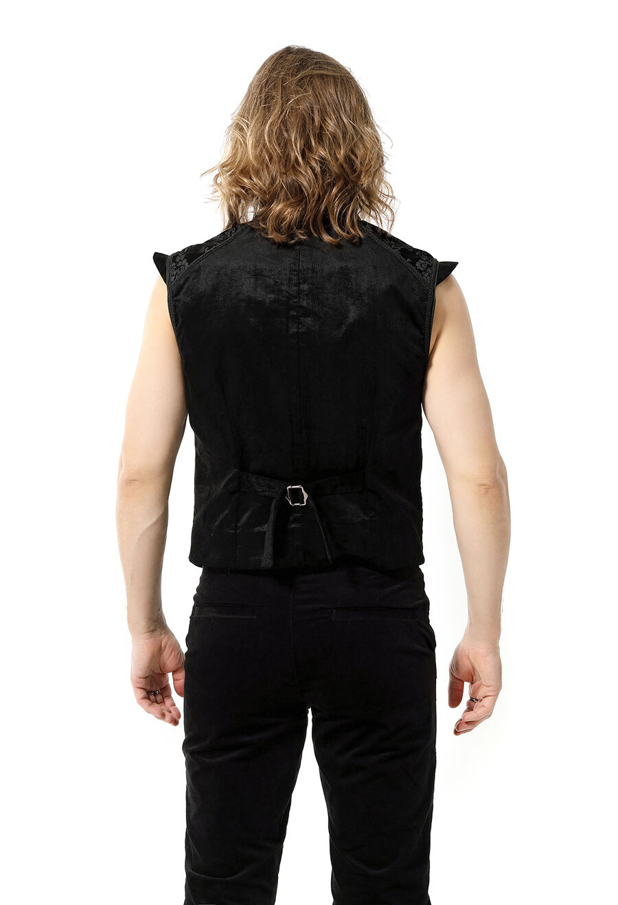 photo n°6 : Gilet Homme Gothique Steampunk Victorien velour Noir