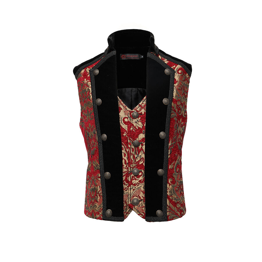 photo n°6 : Gilet Homme Gothique Steampunk Victorien Brocard red