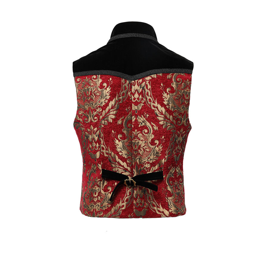 photo n°7 : Gilet Homme Gothique Steampunk Victorien Brocard red