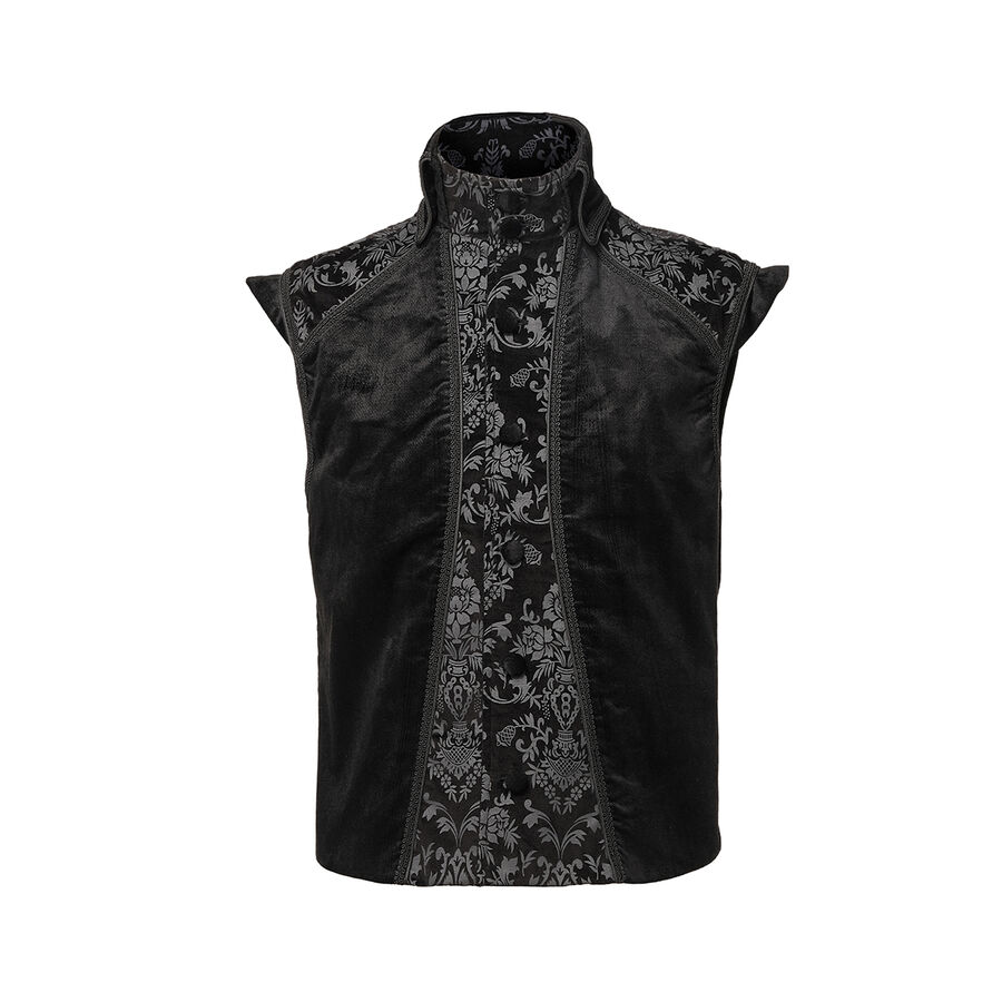 photo n°8 : Gilet Homme Gothique Steampunk Victorien velour Noir