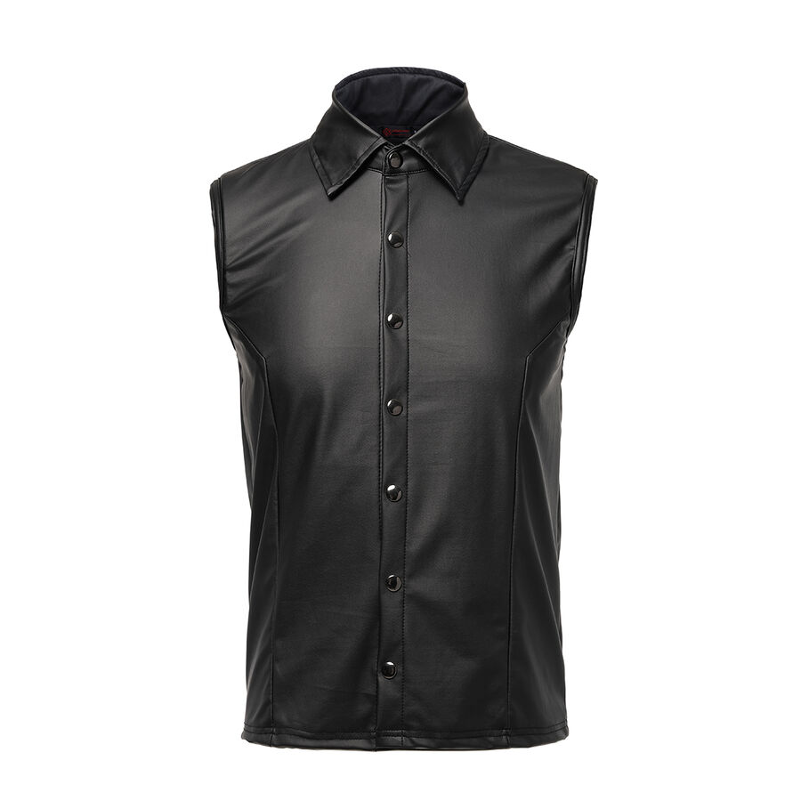 photo n°6 : chemise T-shirt homme en similicuir élastique