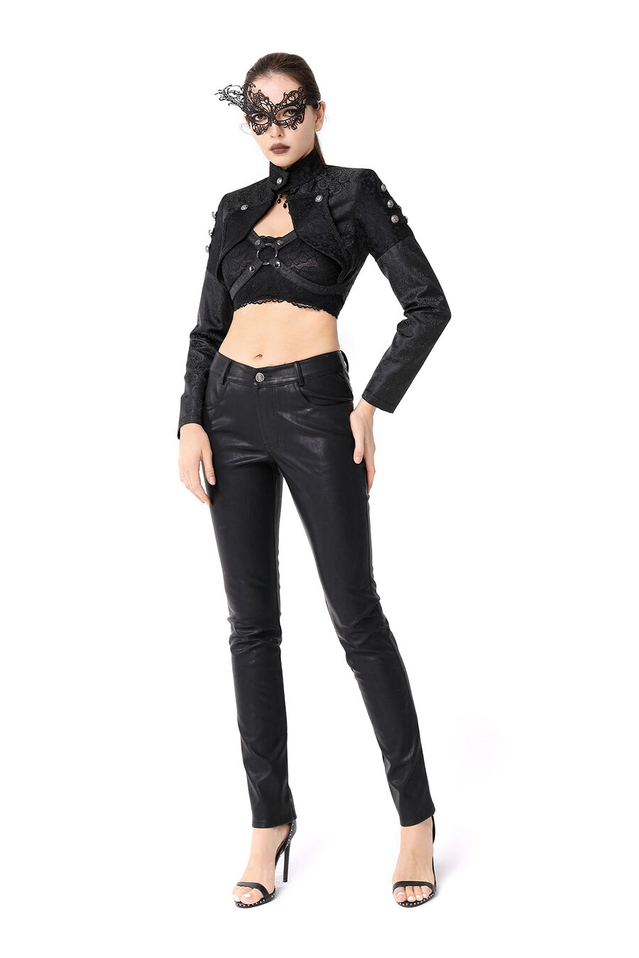 pantalon femme rock simili cuir