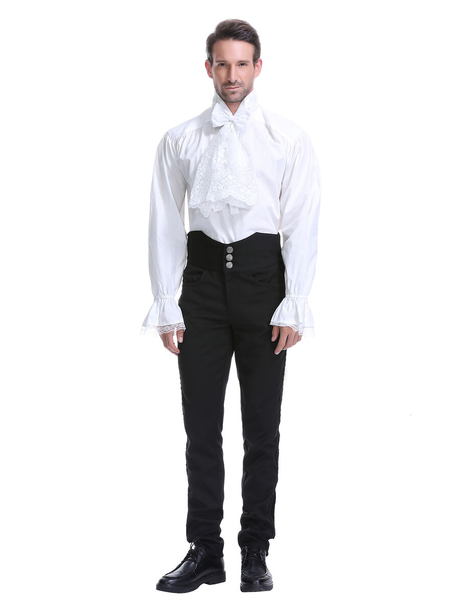 photo n&deg;13 : Chemise victorienne homme avec jabot dentelle et noeud amovible
