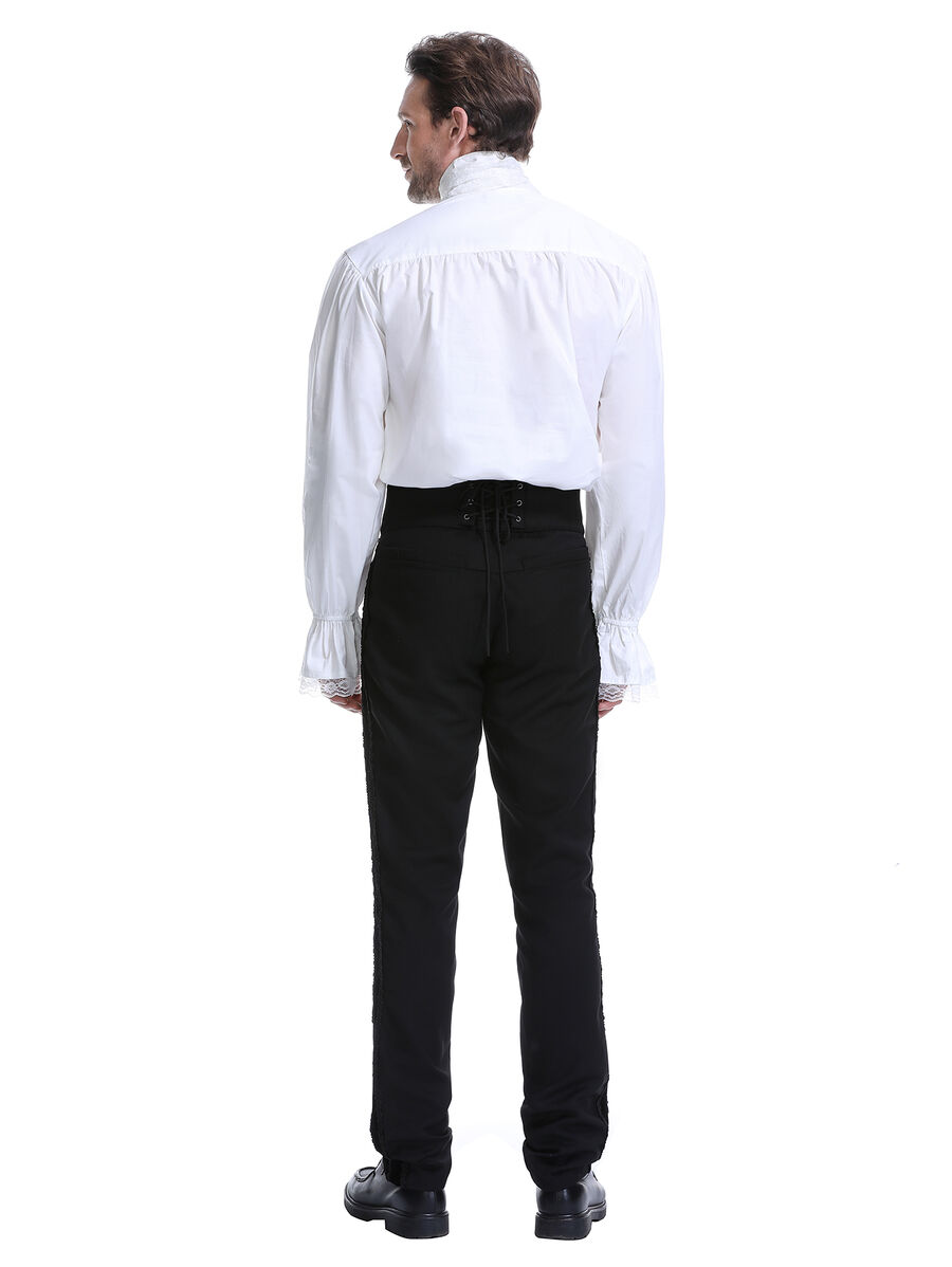 photo n&deg;15 : Chemise victorienne homme avec jabot dentelle et noeud amovible