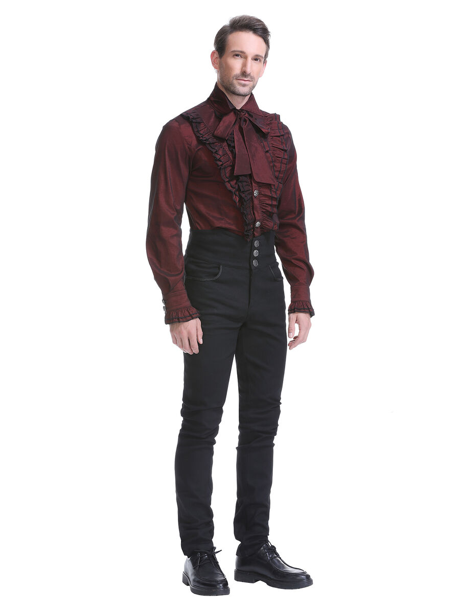 photo n&deg;7 : Chemise Bordeaux Gothique Aristocrate Victorien Homme Taffetas