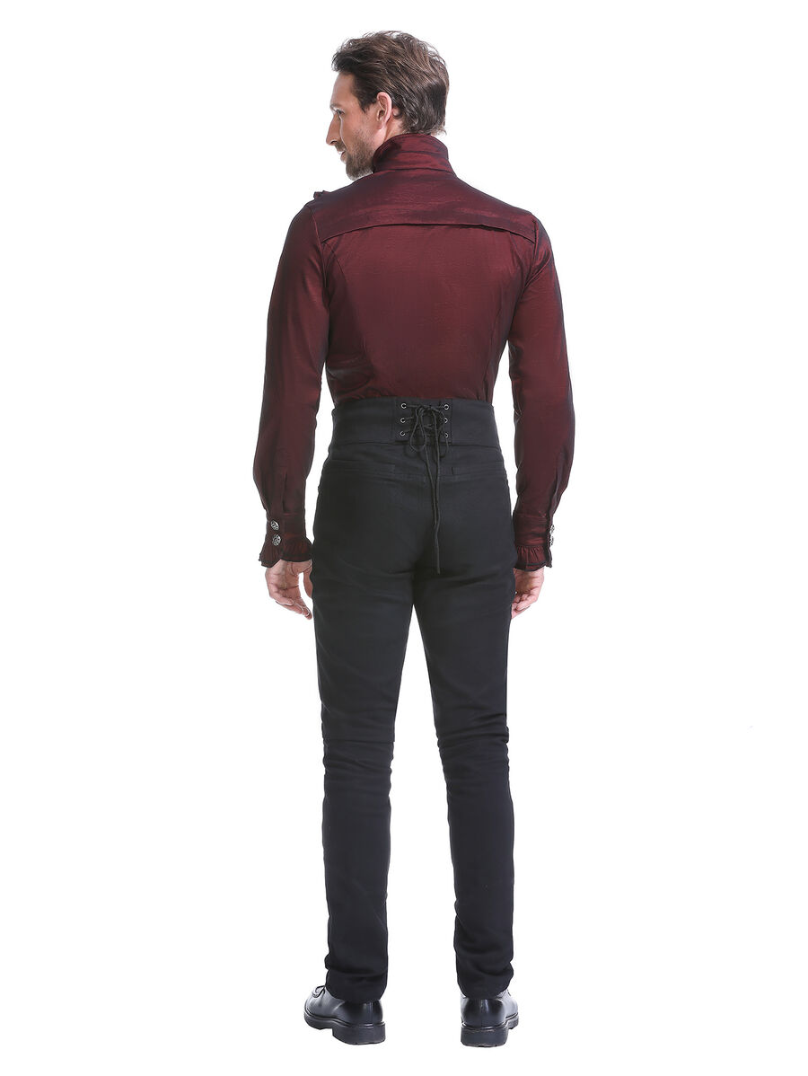 photo n&deg;6 : Chemise Bordeaux Gothique Aristocrate Victorien Homme Taffetas