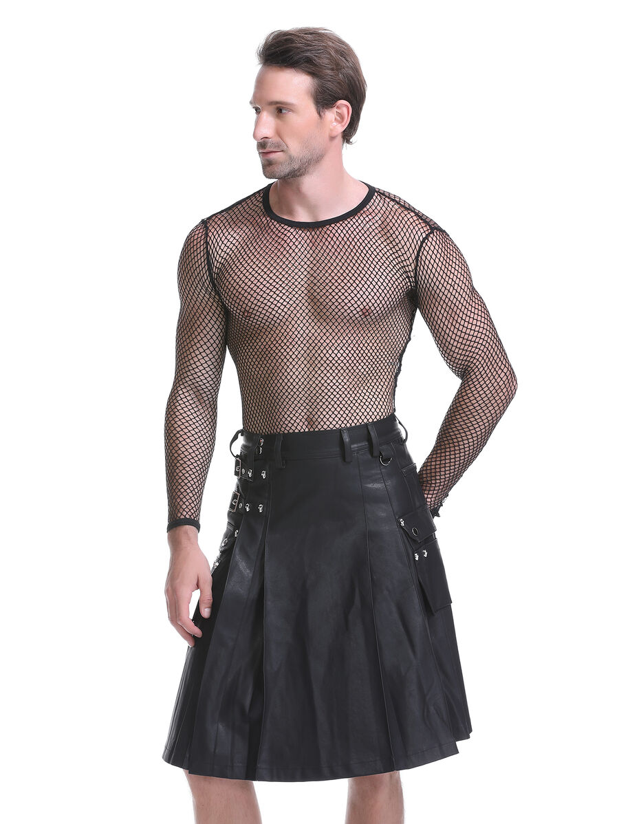 photo n&deg;6 : jupe homme simili-cuir