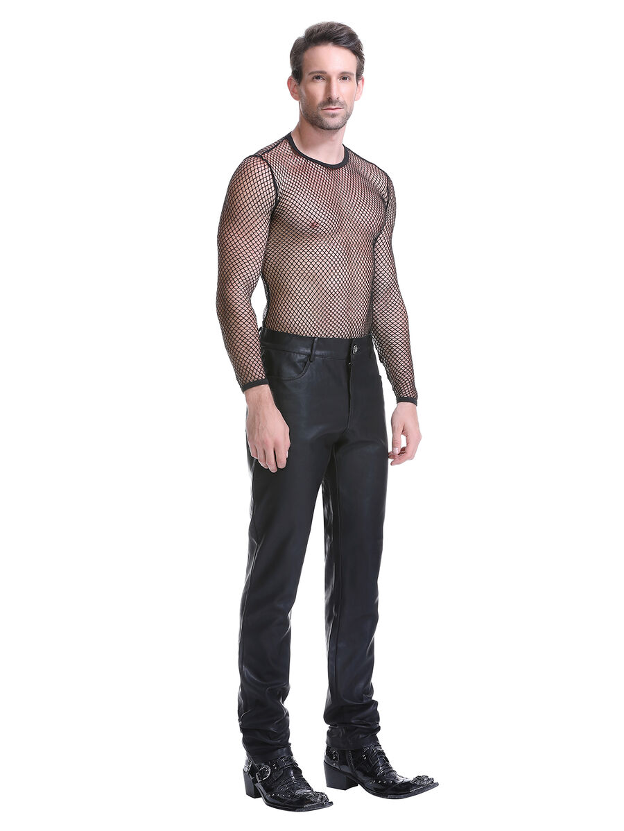 photo n&deg;15 : Pantalon homme gothique en cuir v&eacute;g&eacute;tal d&eacute;lav&eacute;