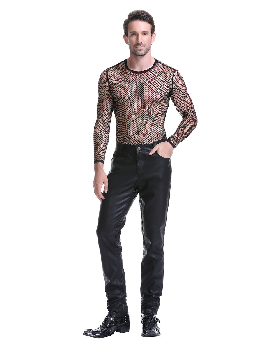 photo n&deg;17 : Pantalon homme gothique en cuir v&eacute;g&eacute;tal d&eacute;lav&eacute;