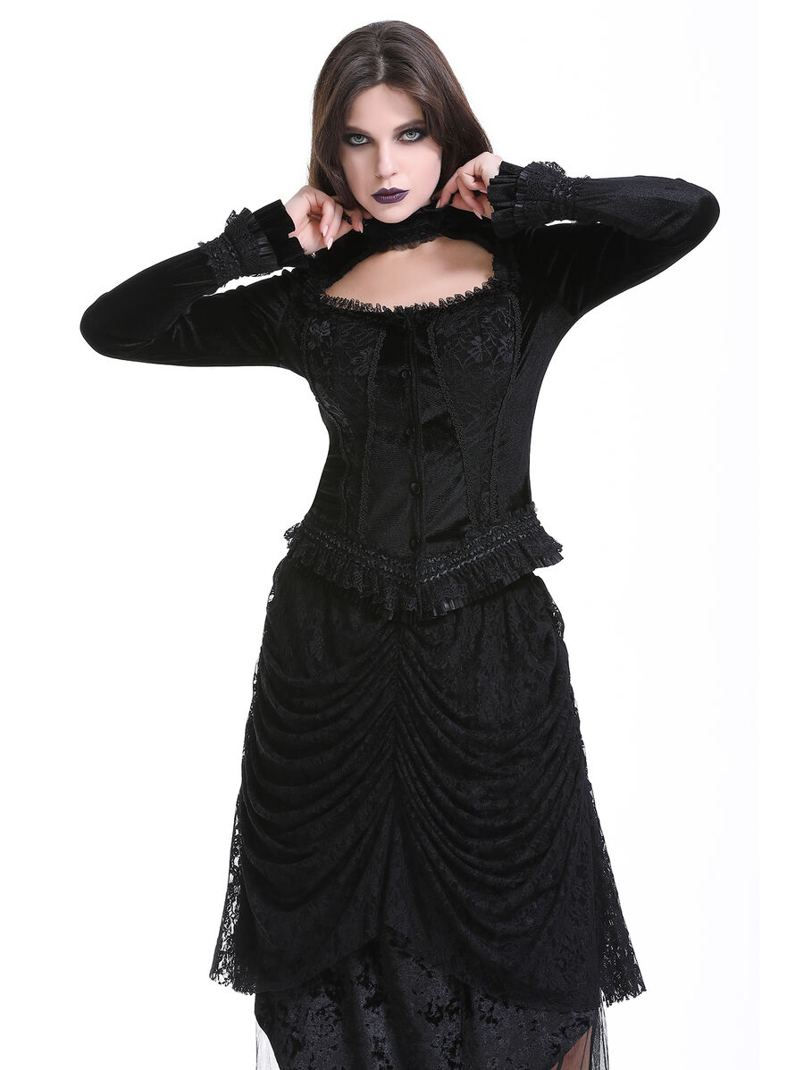 photo n&deg;11 : Haut gothique en velours avec dentelle