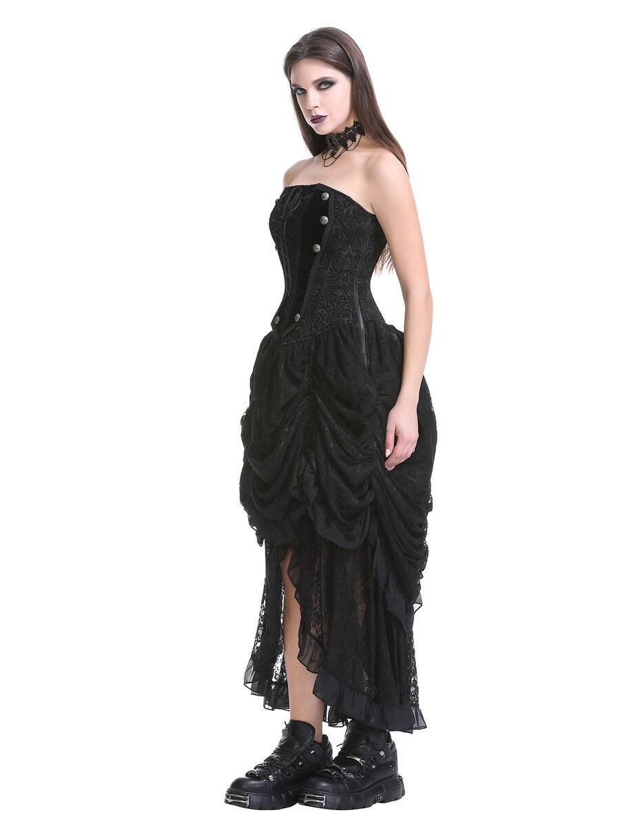 photo n&deg;3 : Robe corset gothique victorienne noire rouge - &Eacute;dition Minuit