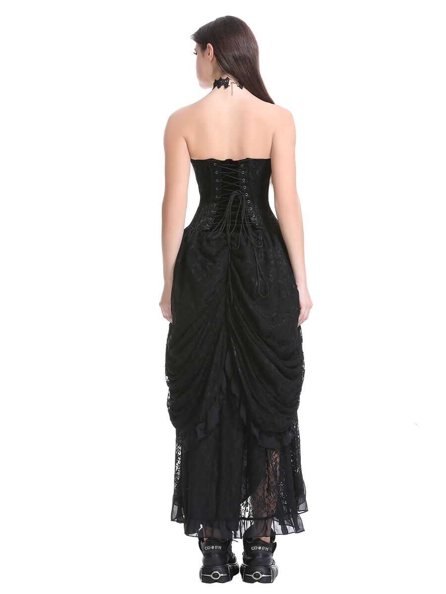 photo n&deg;16 : Robe corset gothique victorienne noire rouge - &Eacute;dition Minuit