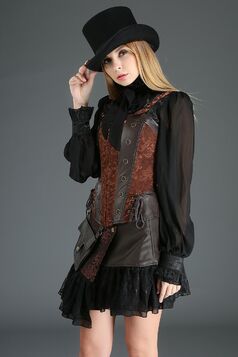 Bustier gothique steampunk à bretelle pour femme