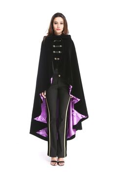 cape velours doublure violet