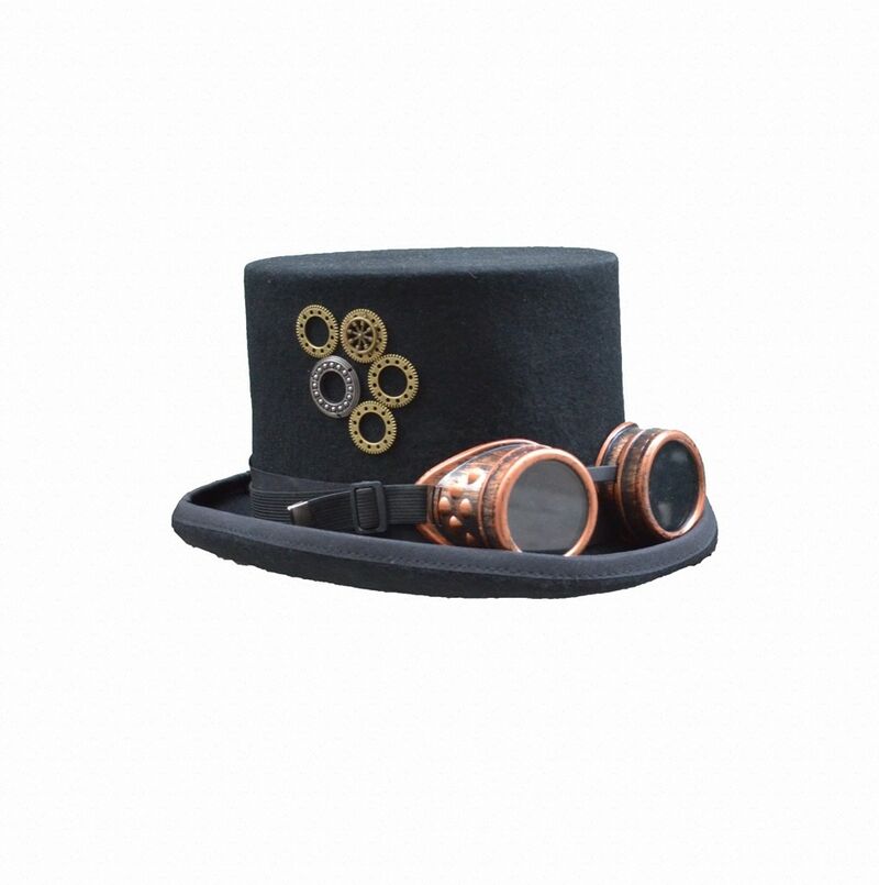 chapeau gothique steampunk haut de forme unisexe