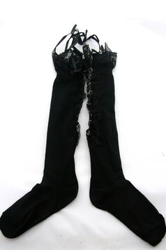 chaussettes lacet dentelle noir