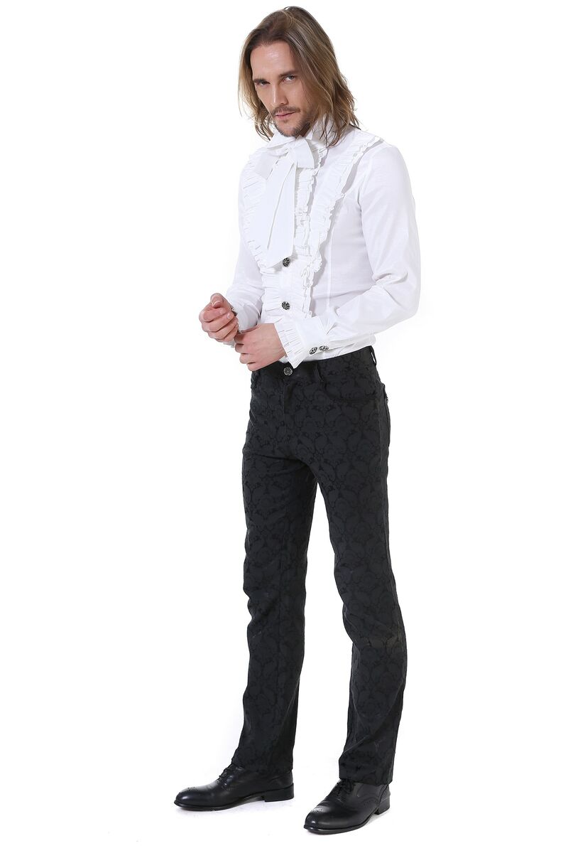 photo n°4 : Chemise Blanche Gothique Aristocrate Victorien Homme Taffetas