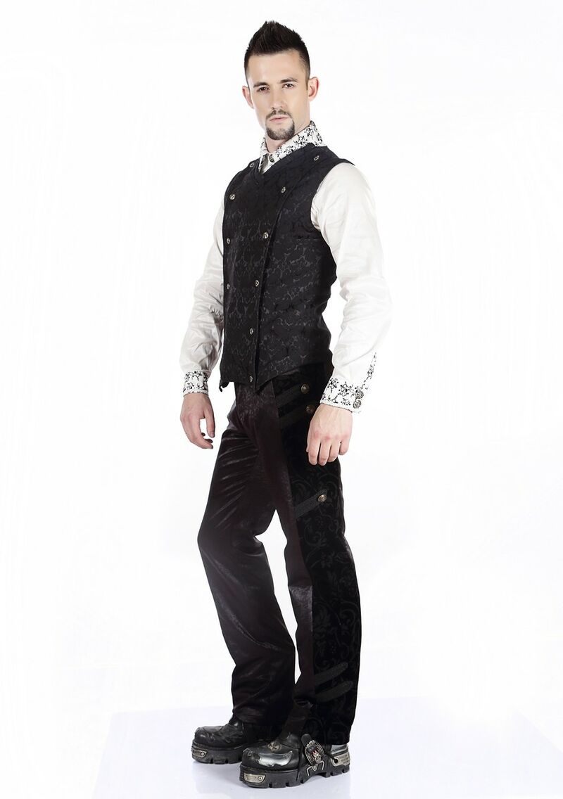 photo n°4 : Gilet Homme Gothique Steampunk Victorien Brocard Noir