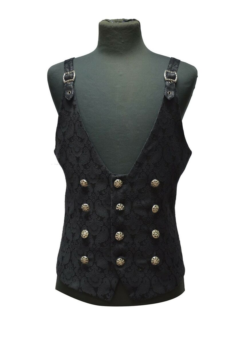 Gilet Homme Gothique Steampunk Victorien Lacé pentagramme