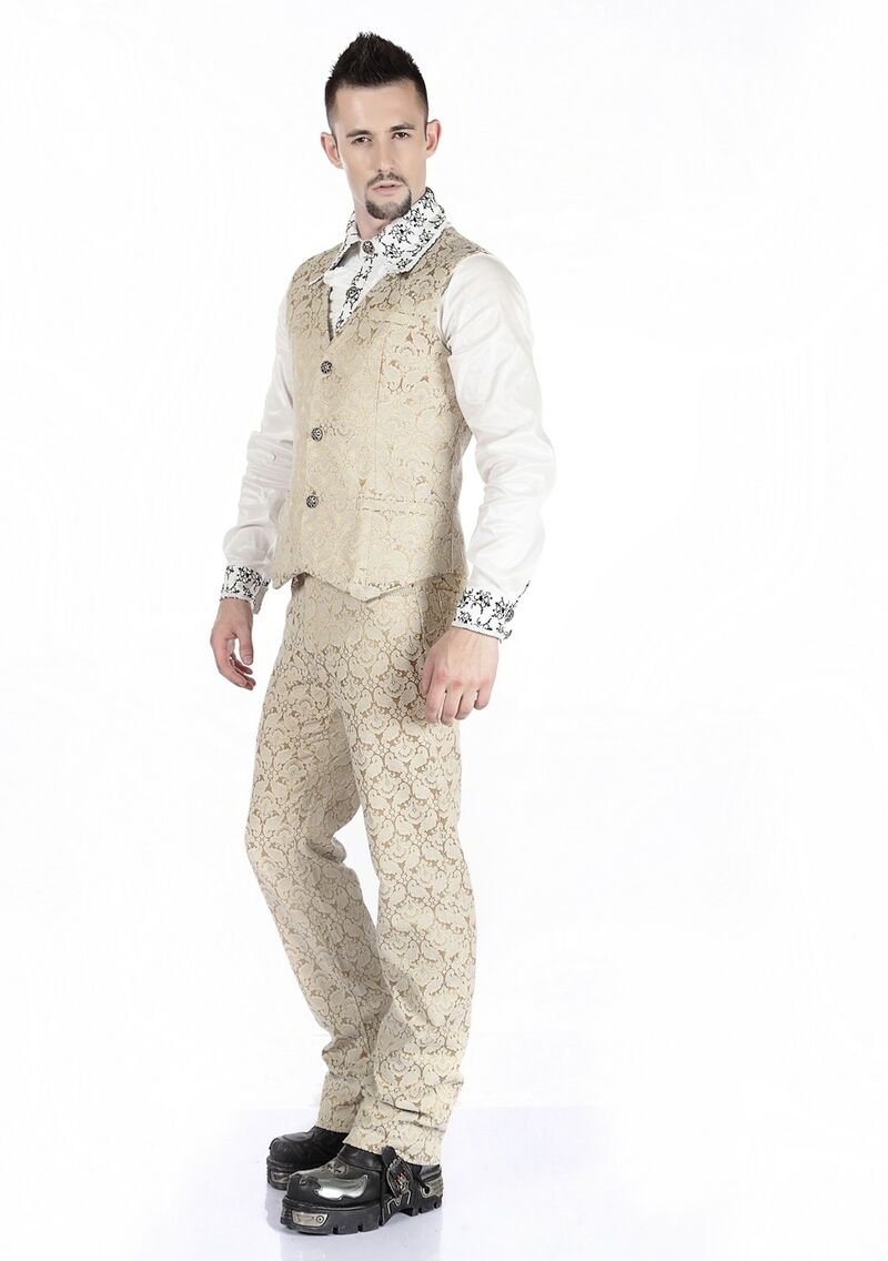 photo n°3 : Gilet Homme Gothique Steampunk Victorien Brocard Beige