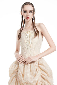 Robe bustier en dentelle gothique blanc