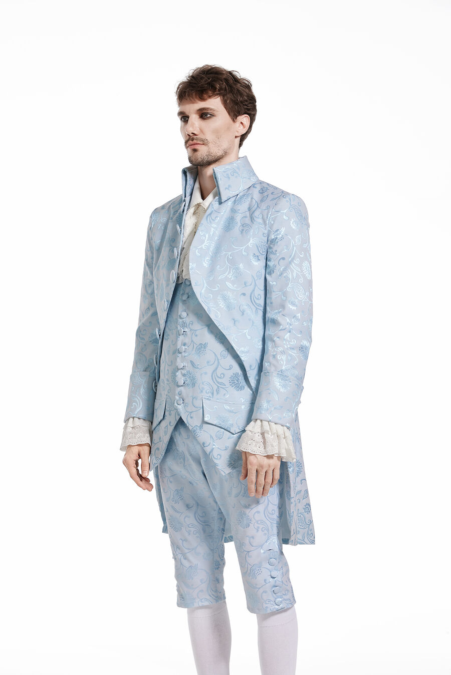 photo n°2 : Manteau Homme Gothique Aristocrate Victorien Brocard Bleu