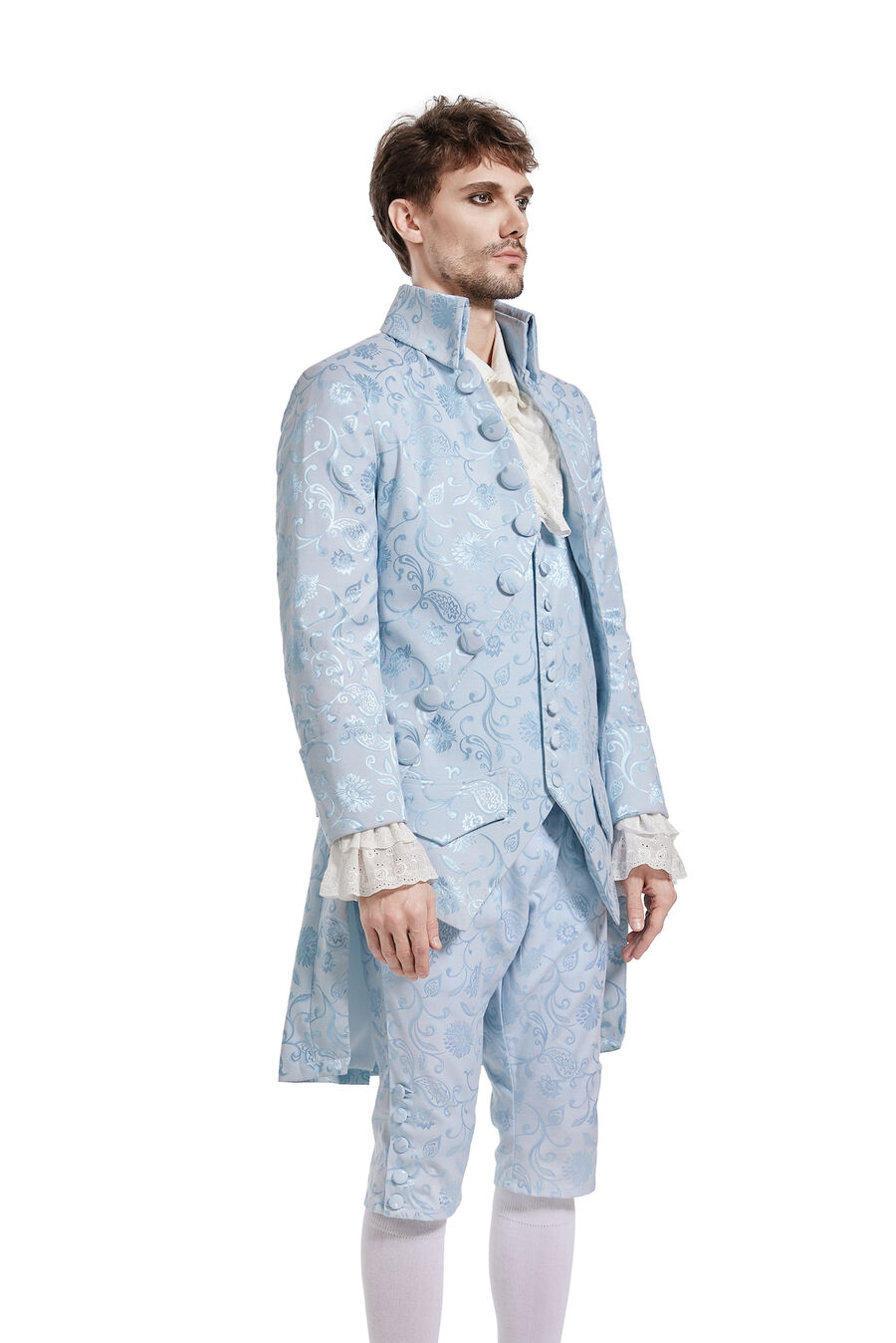 photo n°4 : Manteau Homme Gothique Aristocrate Victorien Brocard Bleu