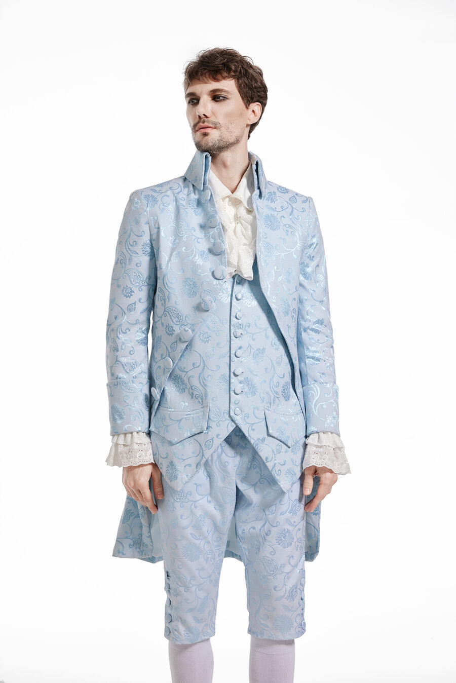 photo n°5 : Manteau Homme Gothique Aristocrate Victorien Brocard Bleu