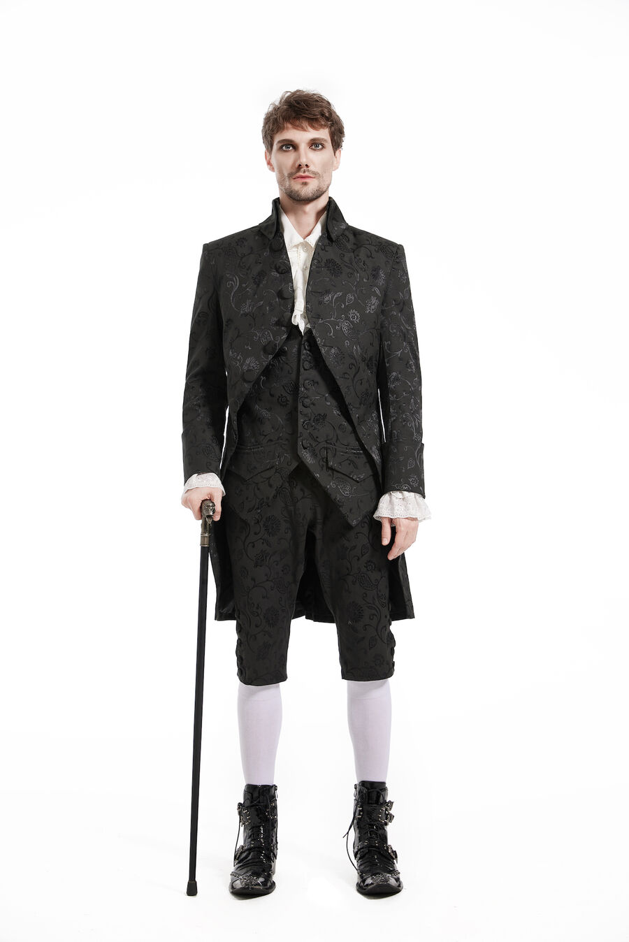 photo n°3 : Manteau Homme Gothique Aristocrate Victorien Brocard noir