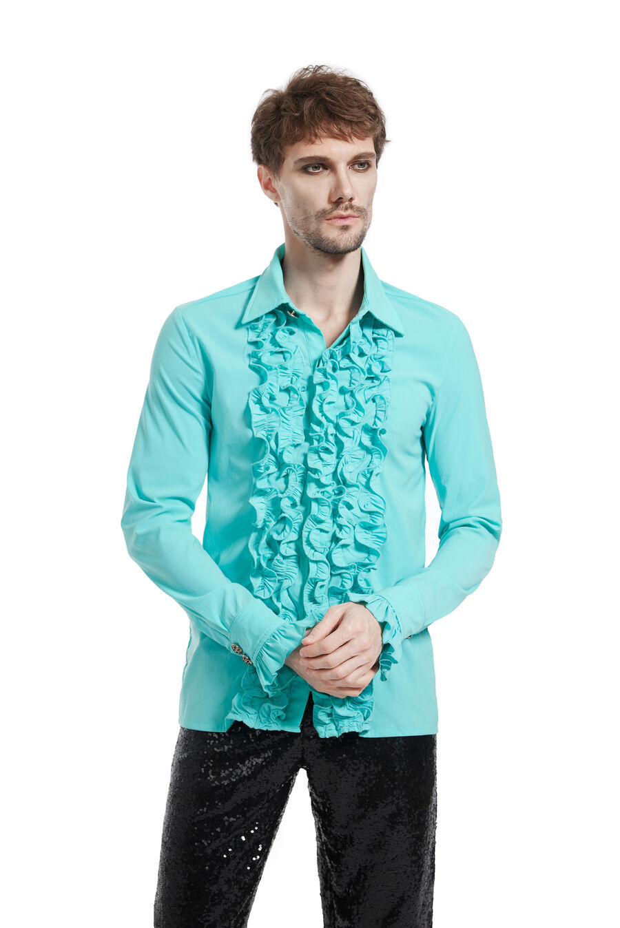 chemise homme jabot disco rock