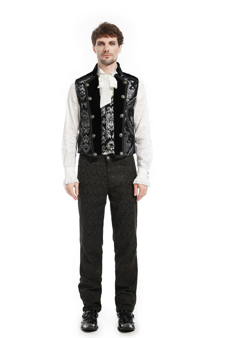 photo n°3 : Gilet Homme Gothique Steampunk Victorien Brocard black