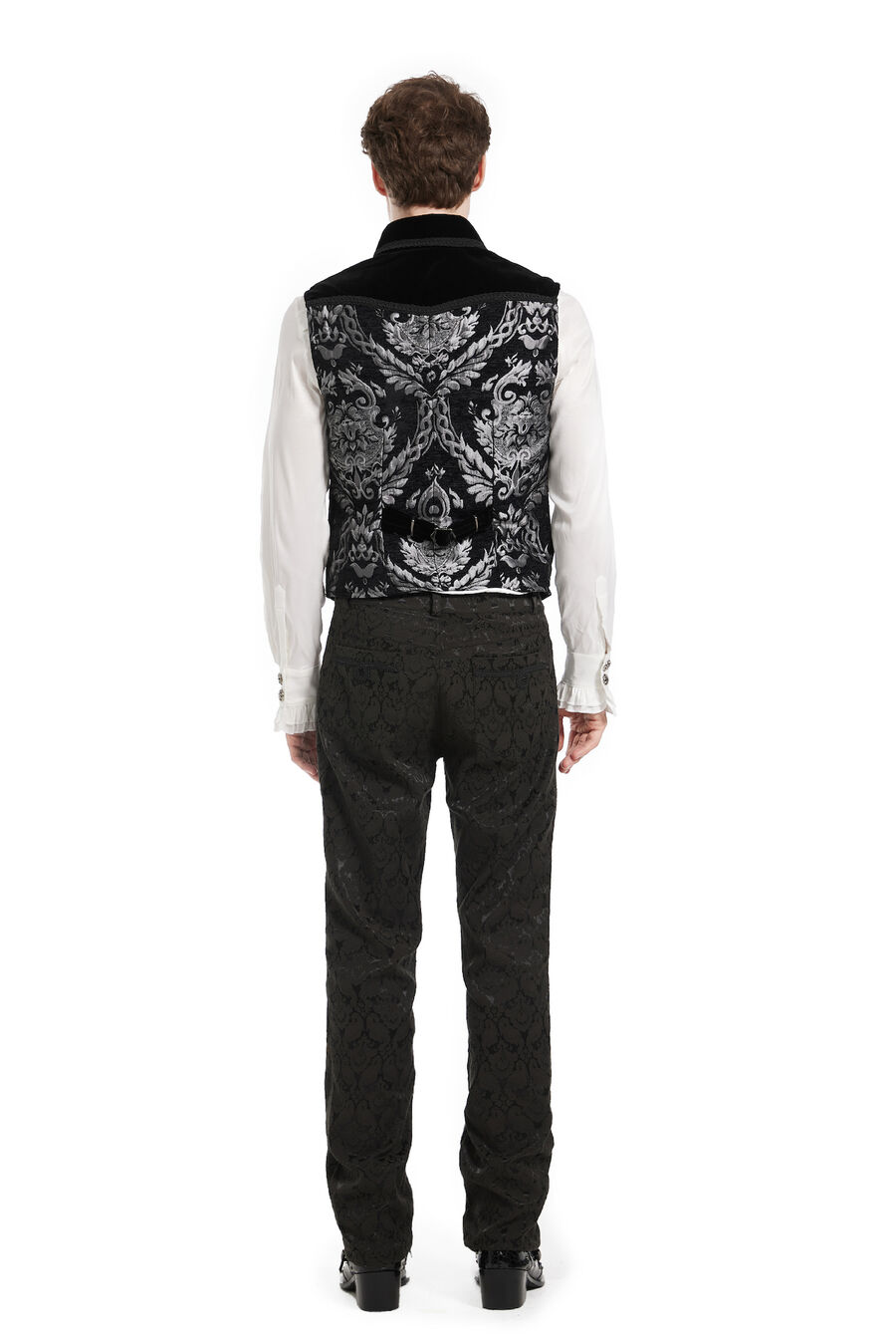 photo n°4 : Gilet Homme Gothique Steampunk Victorien Brocard black