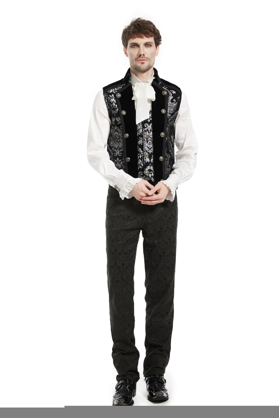 photo n°5 : Gilet Homme Gothique Steampunk Victorien Brocard black