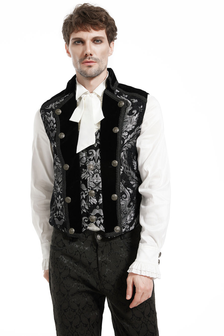 photo n°2 : Gilet Homme Gothique Steampunk Victorien Brocard black