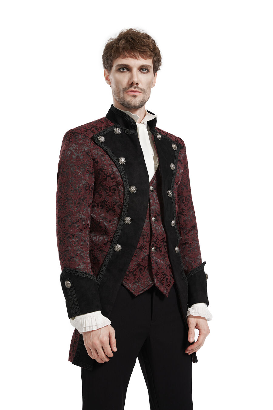 Veste aristocrate à brocard bordeaux homme