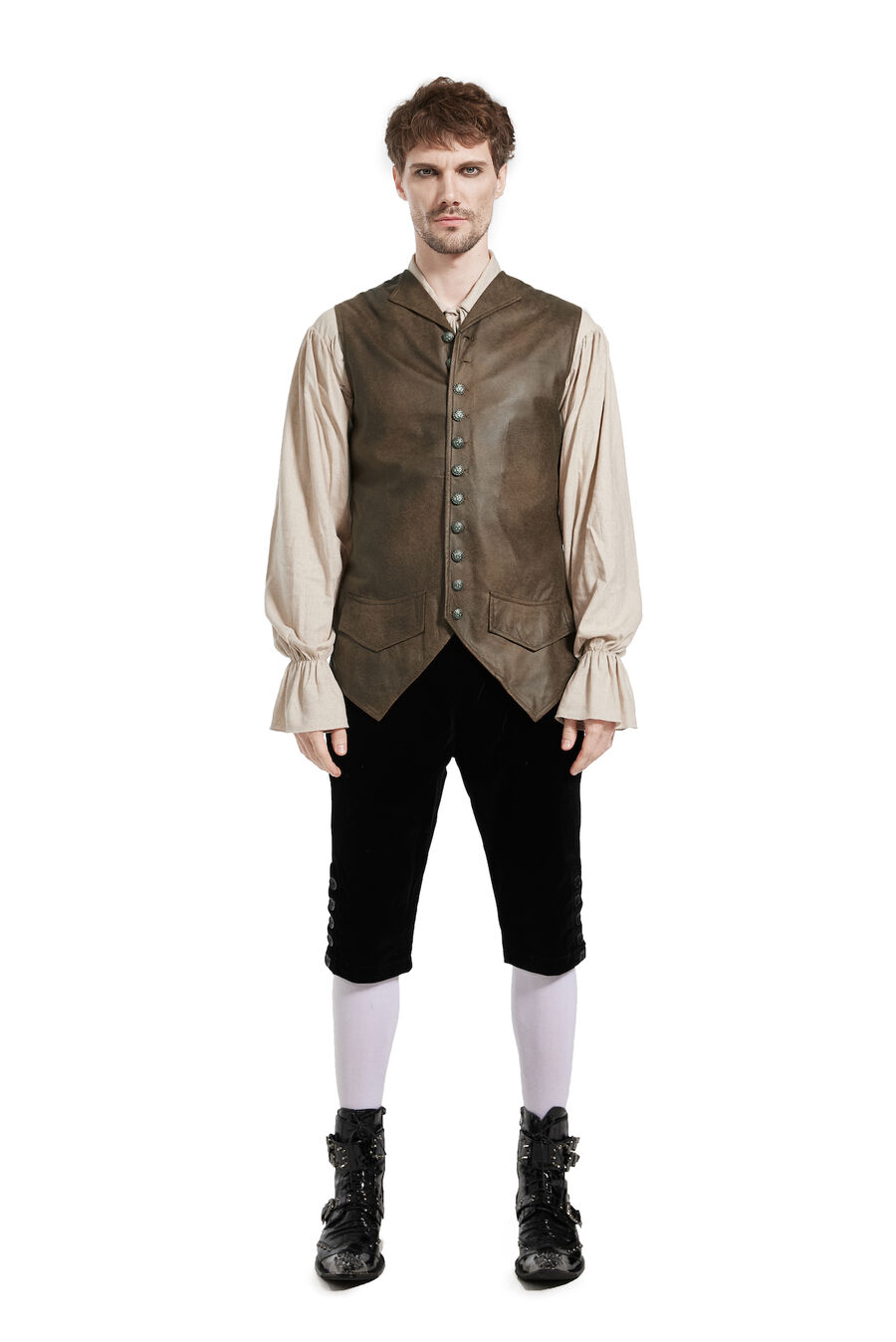 photo n°3 : Gilet Homme Gothique Steampunk Victorien Brocard blanc