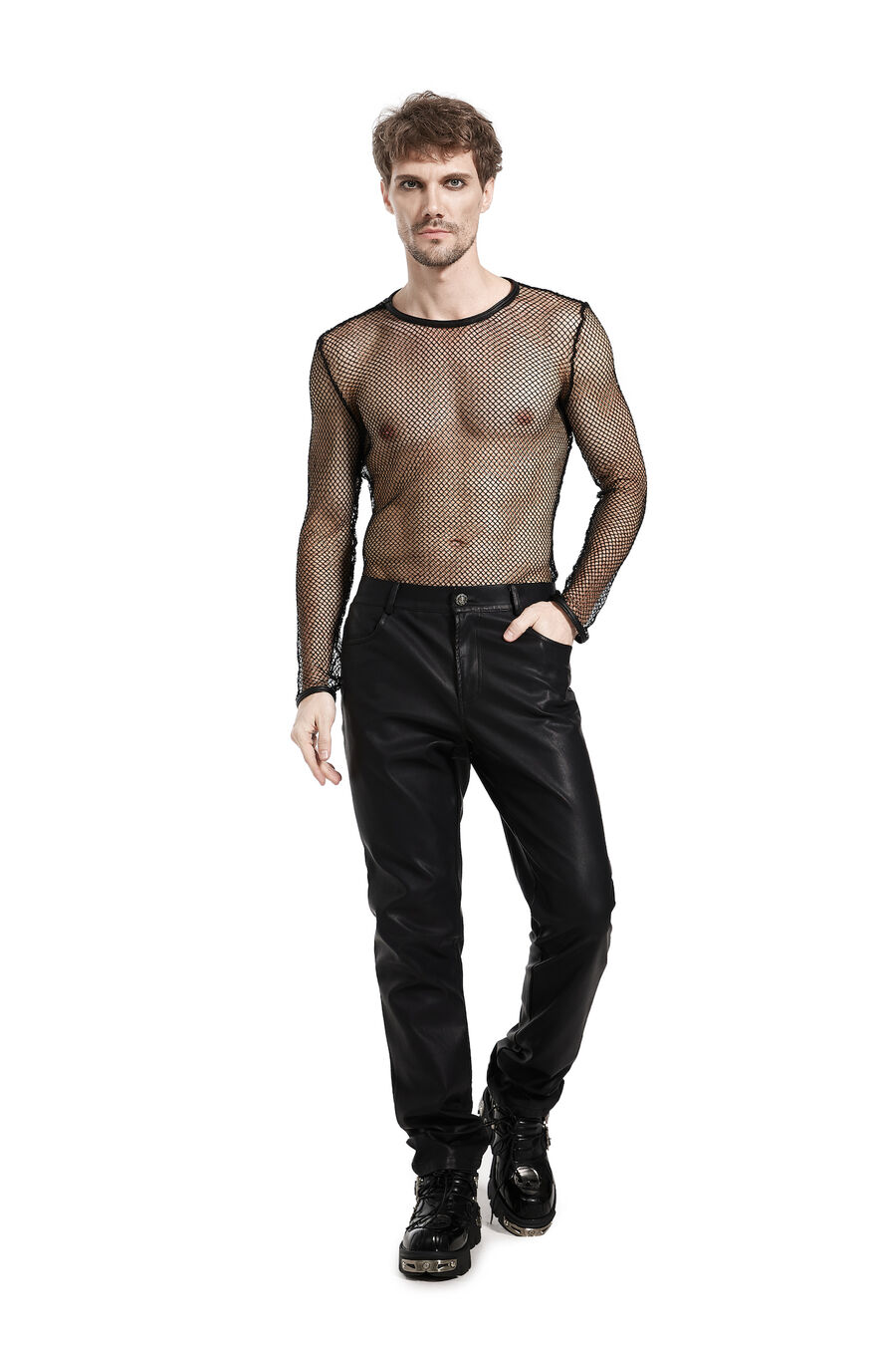 photo n°13 : Pantalon homme gothique en cuir végétal délavé