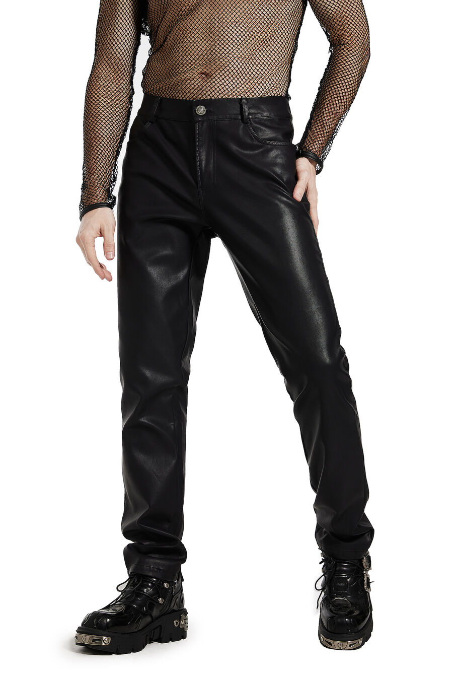 photo n°7 : Pantalon homme gothique en cuir végétal délavé