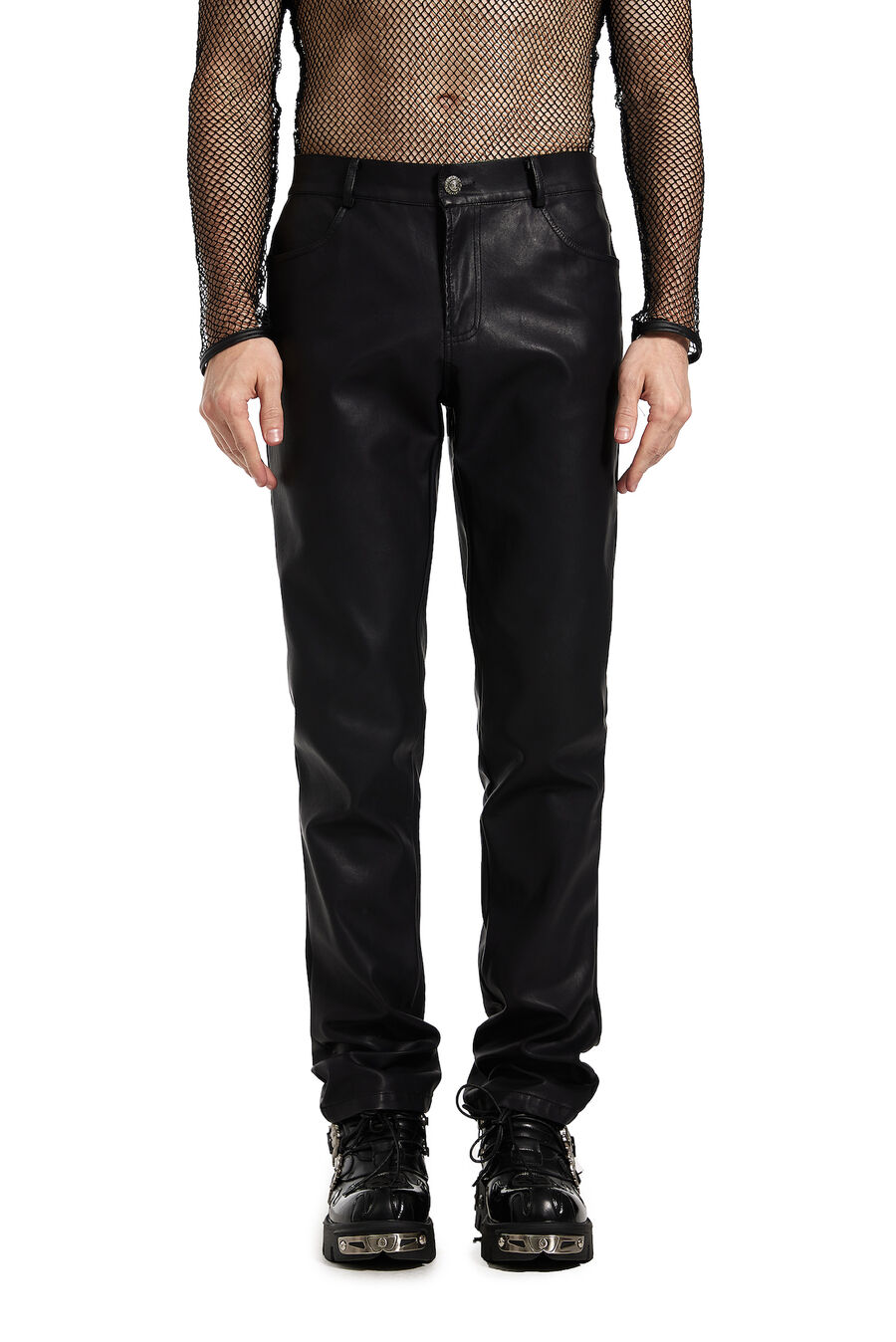 photo n°10 : Pantalon homme gothique en cuir végétal délavé