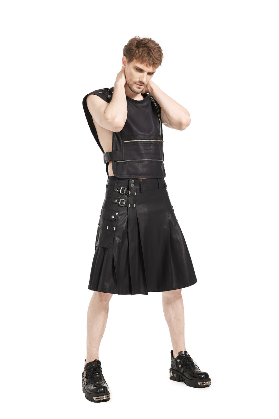 photo n°2 : gilet gothique pour homme en simili cuir