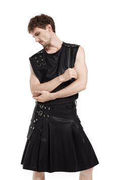 gilet gothique pour homme en simili cuir