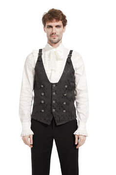 Gilet Homme Gothique Steampunk Victorien Lacé pentagramme