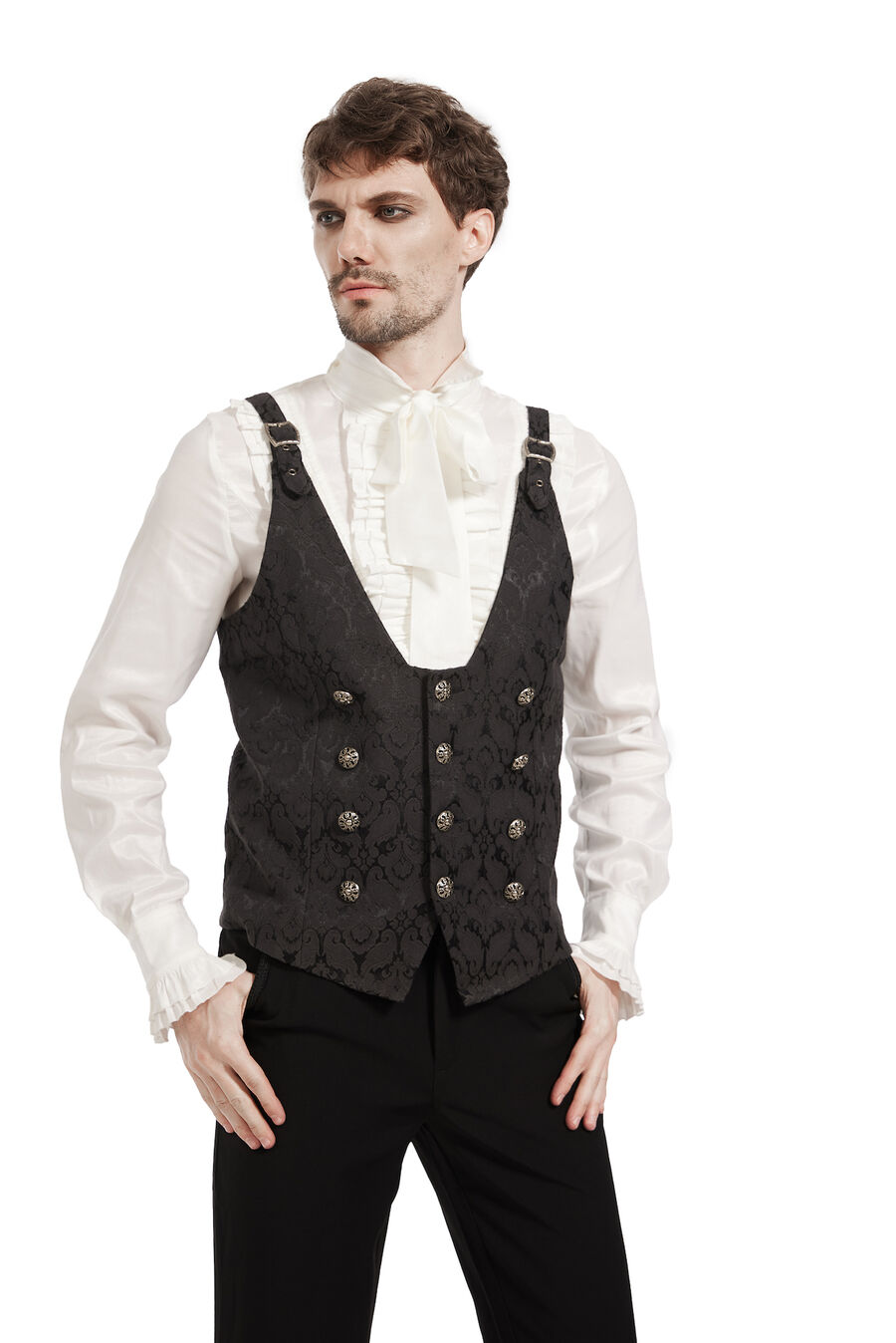 photo n°8 : Gilet Homme Gothique Steampunk Victorien Lacé pentagramme