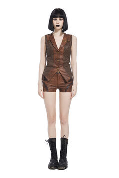 Short Steampunk Similicuir pour Femme