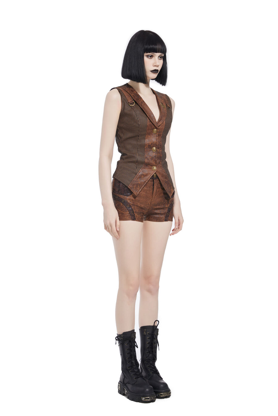 photo n°2 : Short Steampunk Similicuir pour Femme