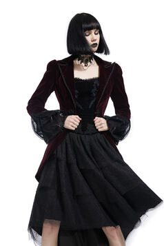 Manteaux Gothique Aristocrate Romantique Traine Rouge