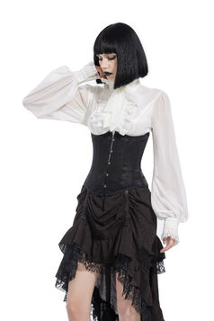 Corset Sexy Glamour Laçage brocard Jacquard a rayures noir