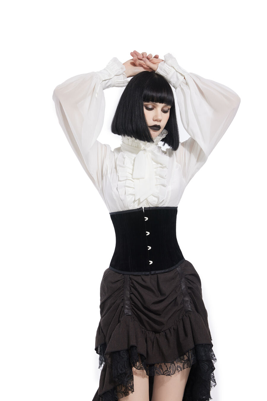 photo n°4 : Corset serre-taille Sexy Glamour Laçage velours noir