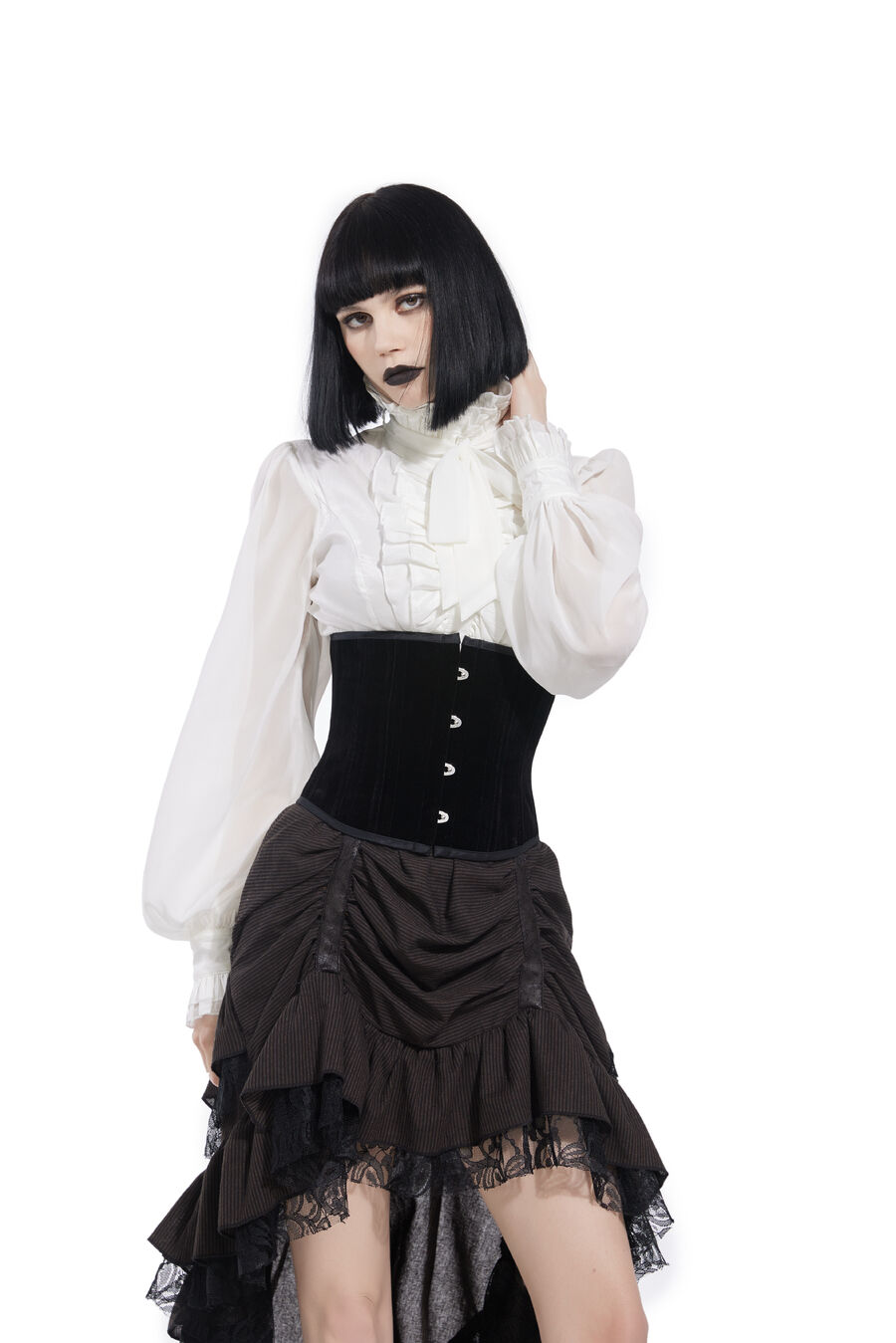 photo n°3 : Corset serre-taille Sexy Glamour Laçage velours noir