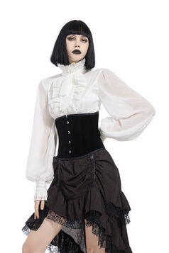 Corset serre-taille Sexy Glamour Laçage velours noir